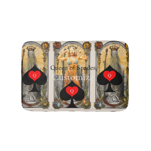 Tarot Card Queen of Spades Thunder_Cove Badematte (Vorderseite)