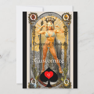 Tarot Card Queen of Spades Thunder_Cove Einladung