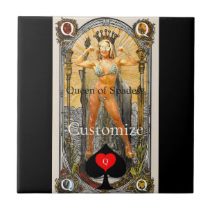 Tarot Card Queen of Spades Thunder_Cove Fliese
