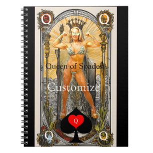 Tarot Card Queen of Spades Thunder_Cove Notizblock