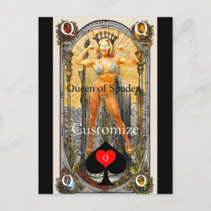 Tarot Card Queen of Spades Thunder_Cove Postkarte