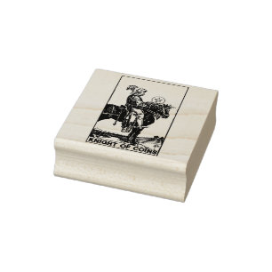 Tarot Card: Ritter Coins Pentagramme Personalisier Gummistempel