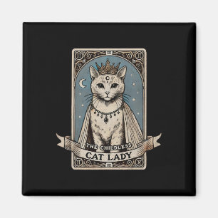 Tarot Card Shirt Kinderlose Katze Lady Shirt Absti Magnet