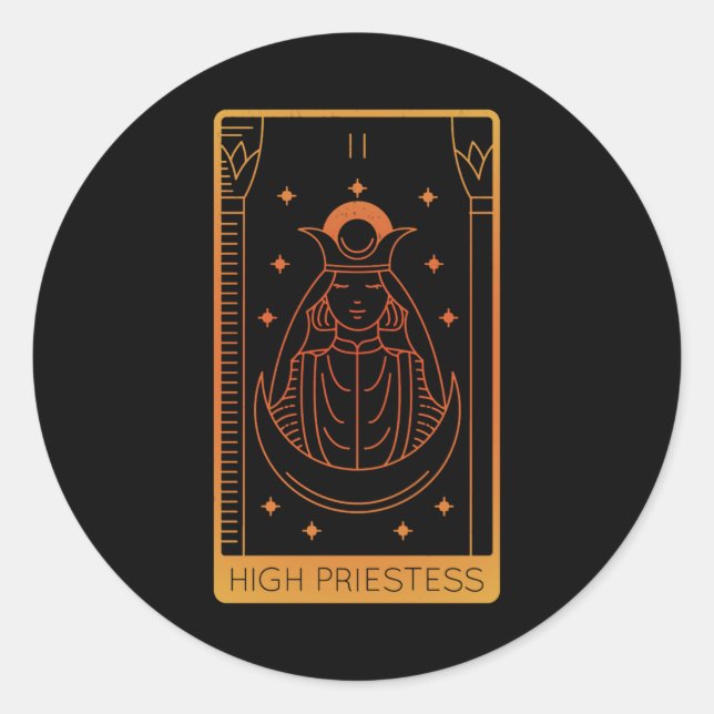 Tarot-Card-Shirts für Frauen beschneiden das hohe Runder Aufkleber (Vorderseite)