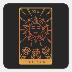 Tarot-Card-Shirts für Frauen beschneiden das Sun-T Quadratischer Aufkleber