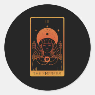 Tarot Card Shirts für Frauen besetzen die Kaiserin Runder Aufkleber