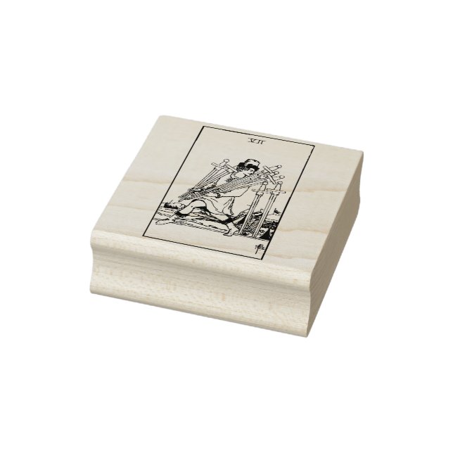 Tarot Card: Sieben Schwerter: 7 Schwerter Gummistempel (Stempel)