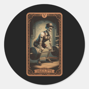 Tarot Card Skelettentoilette Kraftheben Gewicht Runder Aufkleber