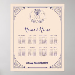 Tarot Card Tabelle 8 Sitzplätze Hochzeitssauermond Poster