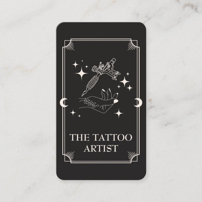 Tarot Card Tattoo Artist Celestist Business Card Visitenkarte (Vorderseite)