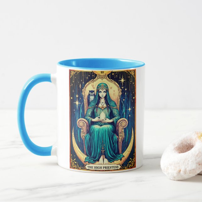 Tarot Card, the High Priestess 2 Tasse (Mit Donut)