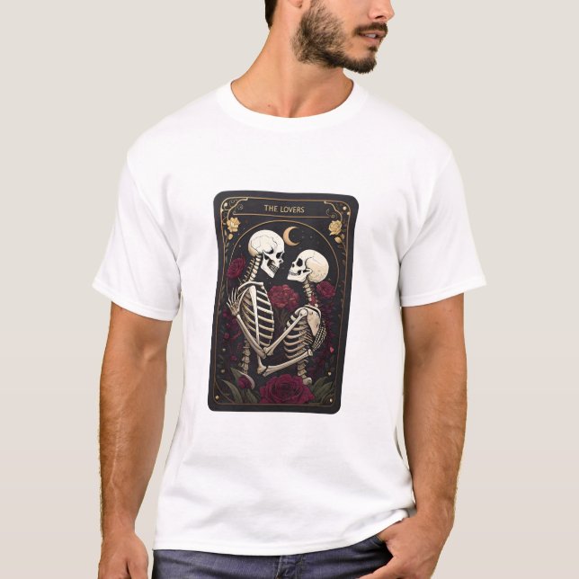 Tarot Card The Lovers skeleton couples T-Shirt (Vorderseite)