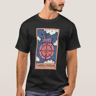 Tarot Card Wheel Fortune und Sphynx Cat Occult T-Shirt