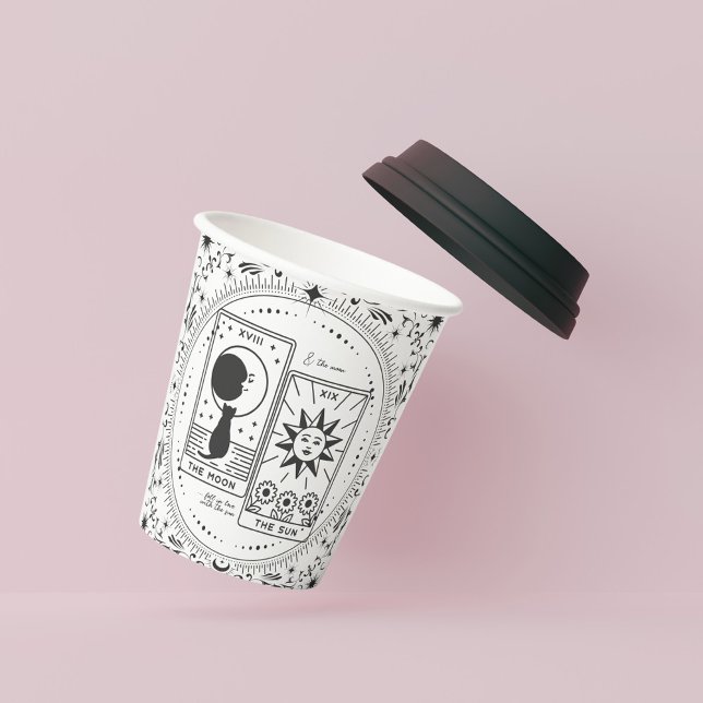 Tarot Cards | BRAUTPARTY | Hochzeit | Lovers B+W Pappbecher (Von Creator hochgeladen)