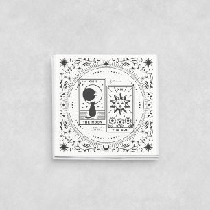 Tarot Cards BRAUTPARTY Hochzeit Lovers B+W Serviette
