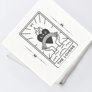 Tarot Cards | BRAUTPARTY | Hochzeit | Tarot B+W Serviette