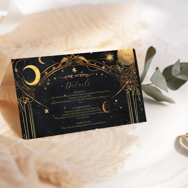 Tarot Celestial Wedding Sun Moon Stars Gold Begleitkarte (Von Creator hochgeladen)