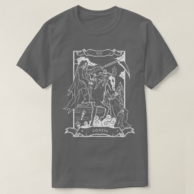 Tarot Death Card Skeleton Skull Horror Bones Goth  T-Shirt (Design vorne)