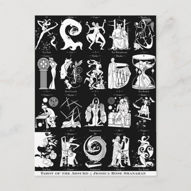 Tarot des Absurden — Postkarte (Vorderseite)
