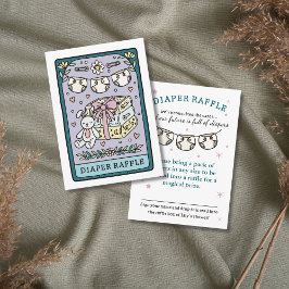 Tarot Diaper Raffle Girl Baby Duschvorrichtung Aut Begleitkarte