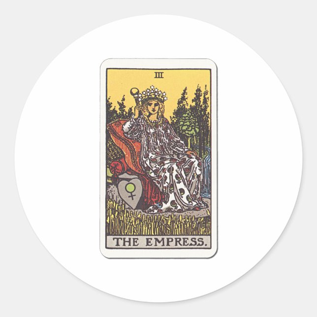 Tarot Die Herrscherin The Empress Runder Aufkleber (Vorderseite)