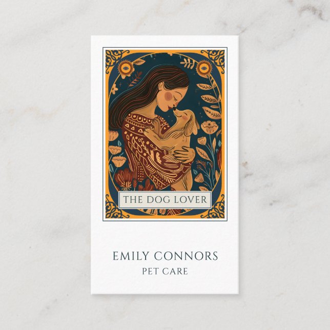 Tarot Dog Lover In Home Pet Sitting Visitenkarte (Vorderseite)