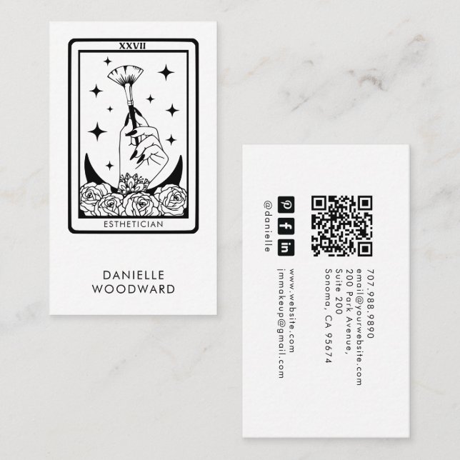 Tarot Esthetiker Branding QR Code Visitenkarte (Vorne/Hinten)