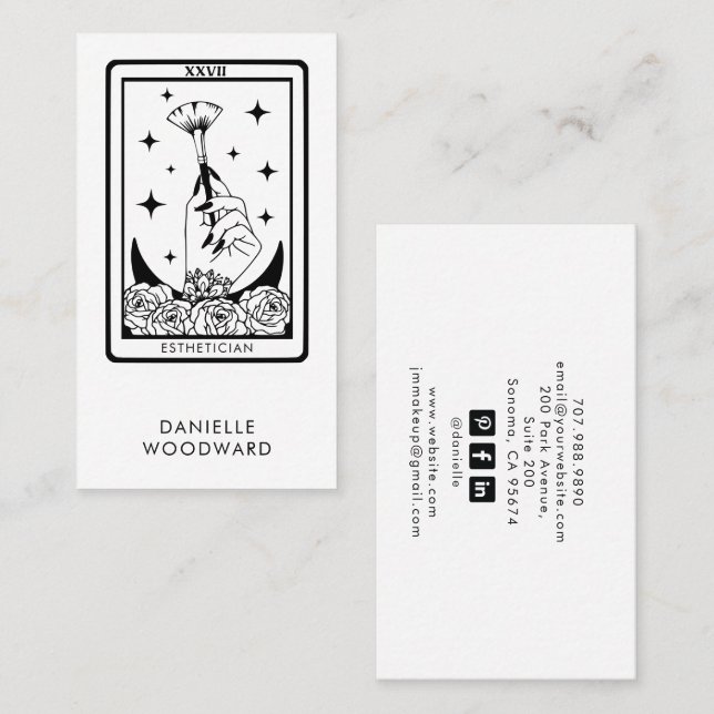 Tarot Esthetiker Branding Visitenkarte (Vorne/Hinten)