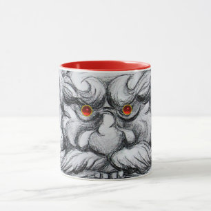 TAROT, FANTASY GROTESQUE MASK Schwarz-weiß Rot Tasse