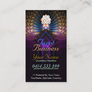 Tarot Fraktal Feathers Business Card Visitenkarte