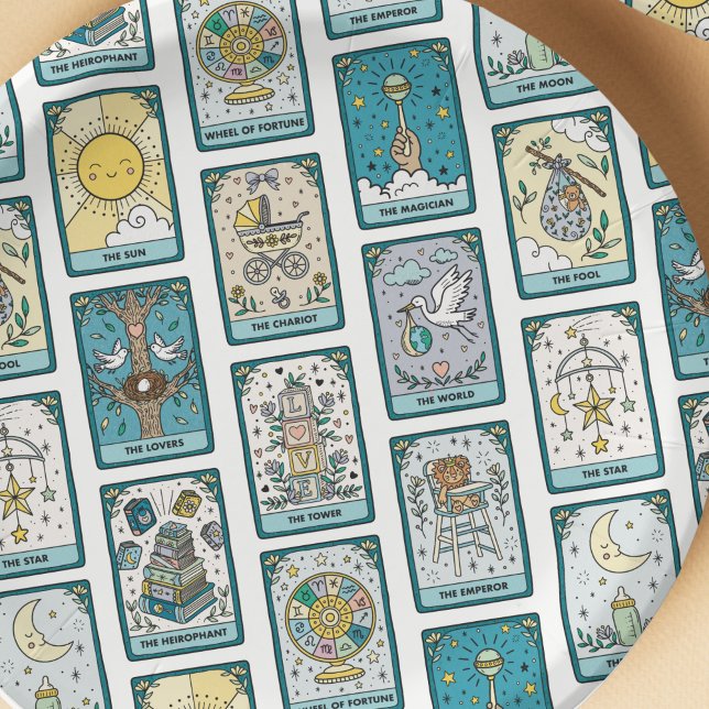 Tarot gemustertes Babyshower  Pappteller (Von Creator hochgeladen)