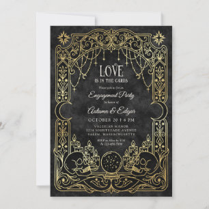 Tarot-Halloween-Gotik-Schwarze Hochzeit Einladung