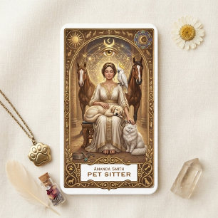 Tarot Himmel Mond Sonne Haustiersitter Visitenkart Visitenkarte