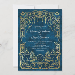 Tarot Himmelgotik Blaue Hochzeit Einladung