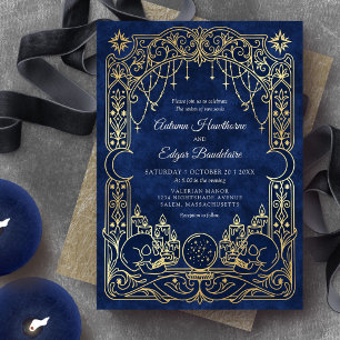 Tarot Himmelgotikblaue Hochzeit Einladung