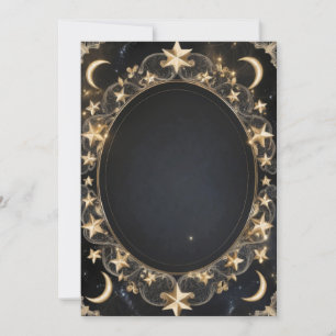 Tarot Himmelhochzeit Sonne Mond Sterne Gold Mitteilungskarte