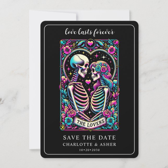 Tarot Hochzeit Speichern Flat  Save The Date (Vorderseite)