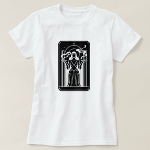 Tarot Hohepriesterin Frau Weed Rauchen Okkultismus T-Shirt