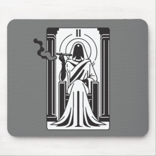Tarot Hohepriesterin Unkraut Rauchen Okkultismus Mousepad
