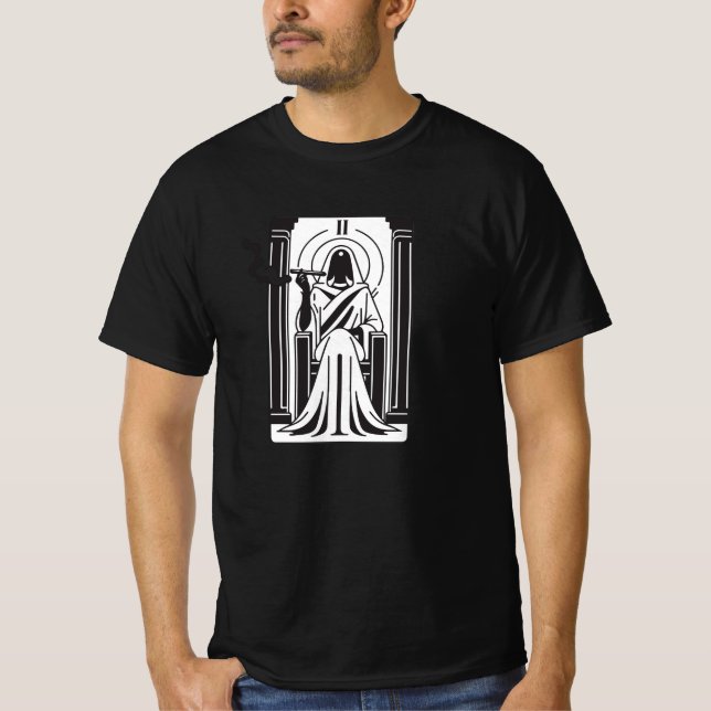 Tarot Hohepriestess Weh-Rauchen-okkultistisch T-Shirt (Vorderseite)