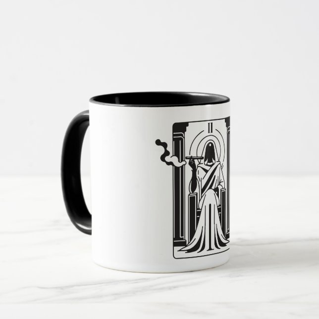 Tarot Hohepriestess Weh-Rauchen-okkultistisch Tasse (Vorderseite Links)