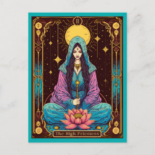 Tarot-Illustration, die Hohepriesterin Postkarte