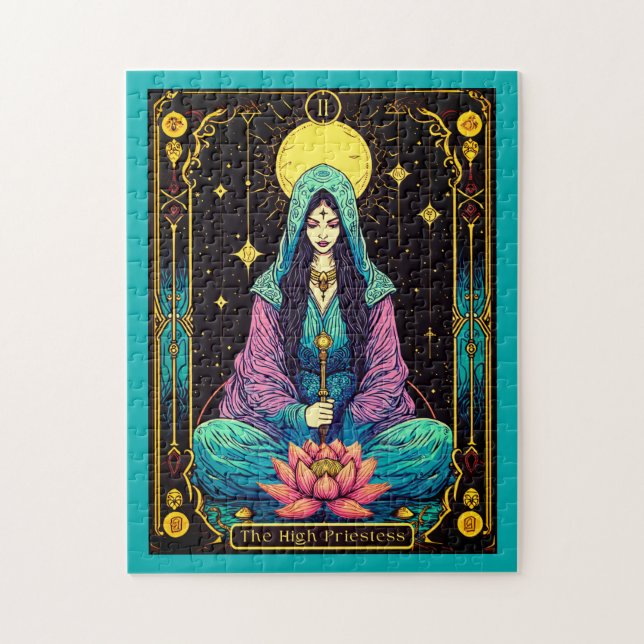 Tarot Illustration, die Hohepriesterin Puzzle (Vertikal)