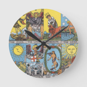 Tarot kardiert Collage Runde Wanduhr