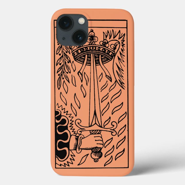 Tarot-Karte: As der Schwerter Case-Mate iPhone Hülle (Rückseite)