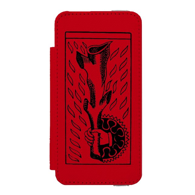 Tarot-Karte: As von Rod Incipio iPhone Geldbeutel-Hülle (Folio Vorderseite)
