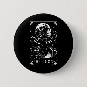 Tarot-Karte Crescent Mond und Black Cat Hexe H Button