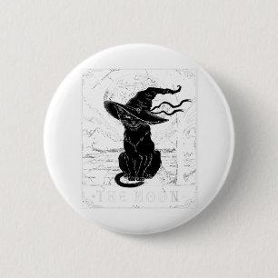Tarot-Karte Crescent Mond und Black Cat Hexe H Button