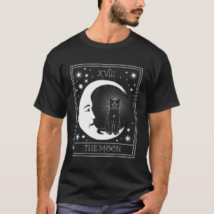 Tarot-Karte Crescent Mond und Black Cat kosmische  T-Shirt