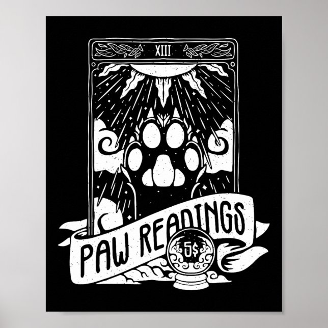 Tarot-Karte Crescent Moon und Katzenpaare Lesen Poster (Vorne)